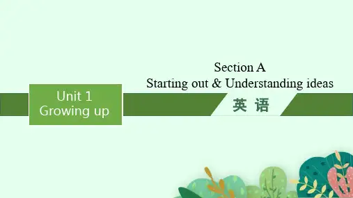 外研版高中英语学案选择性必修第二册精品课件 Unit 1 Growing up Section A
