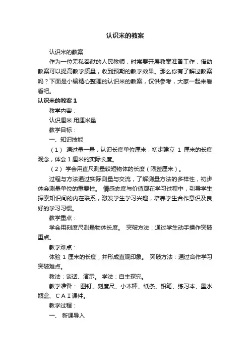 认识米的教案