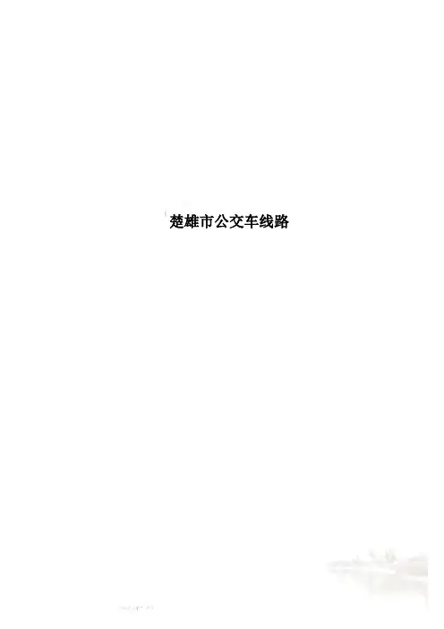 楚雄市公交车线路