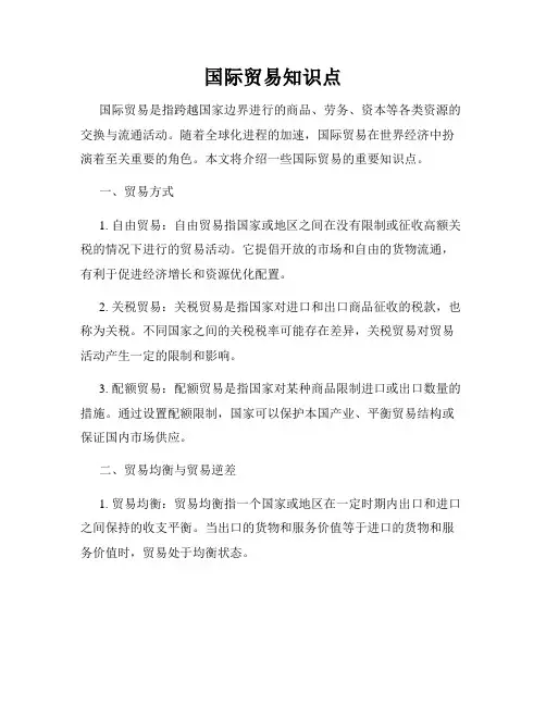 国际贸易知识点