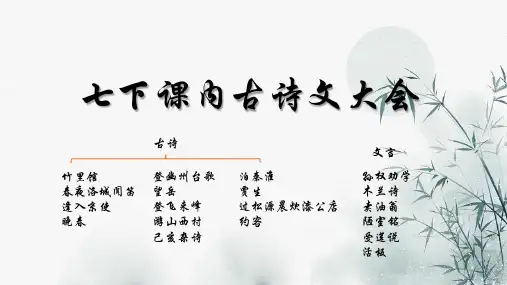 课内古诗文复习课件(共41张PPT)统编版语文七年级下册