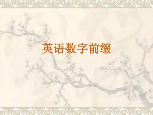 英语数字前缀