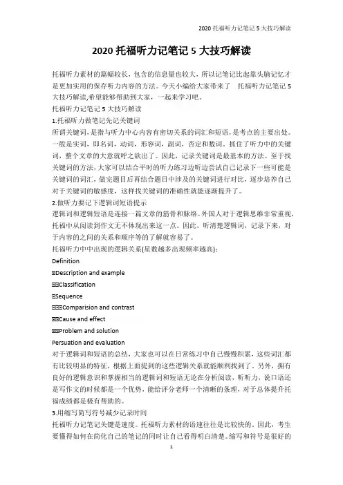 英语学习方法-2020托福听力记笔记5大技巧解读