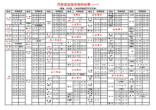 锦州汽车客运站发车时刻表一