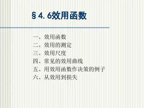4.6效用函数