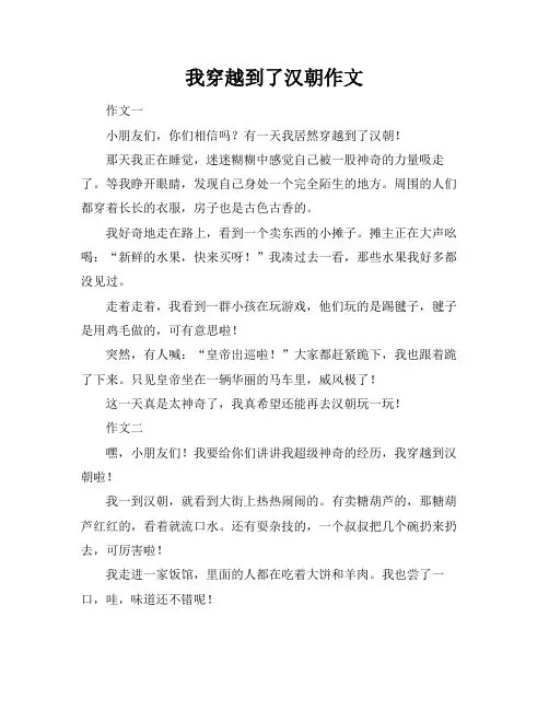 我穿越到了汉朝作文