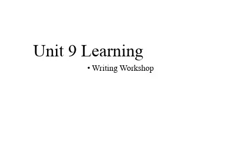 Unit 9 Learning Writing Workshop 教学课件-英语北师大版(2019)