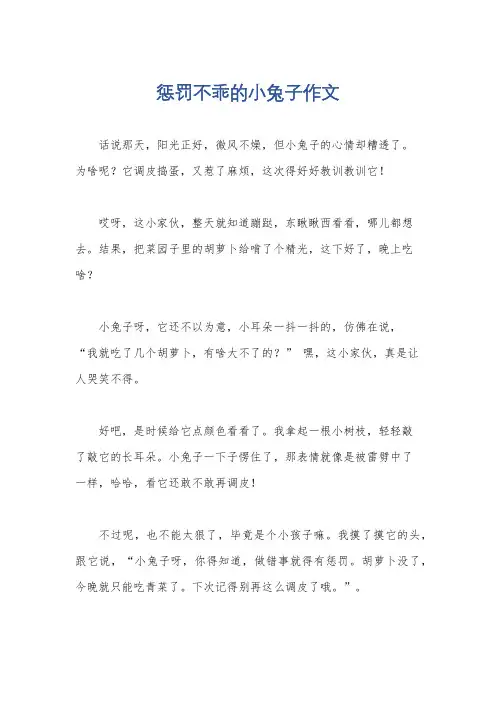 惩罚不乖的小兔子作文