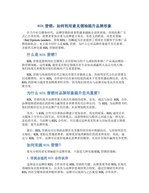 KOL营销：如何利用意见领袖提升品牌形象