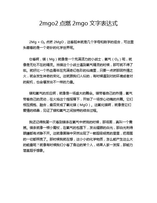 2mgo2点燃2mgo文字表达式