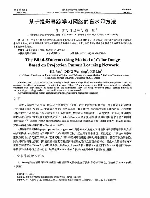 基于投影寻踪学习网络的盲水印方法