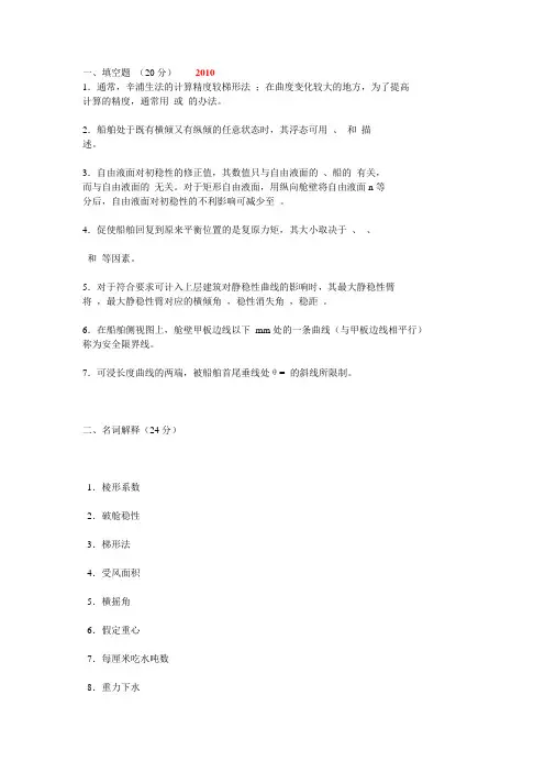 船舶静力学