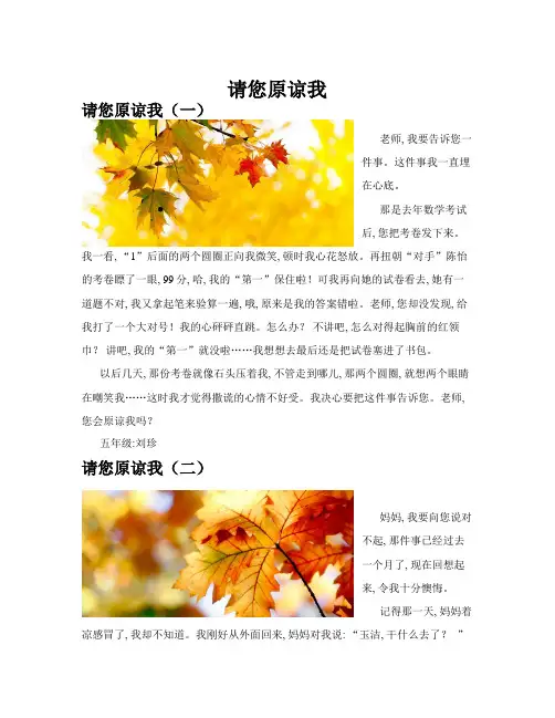请您原谅我(共10篇)