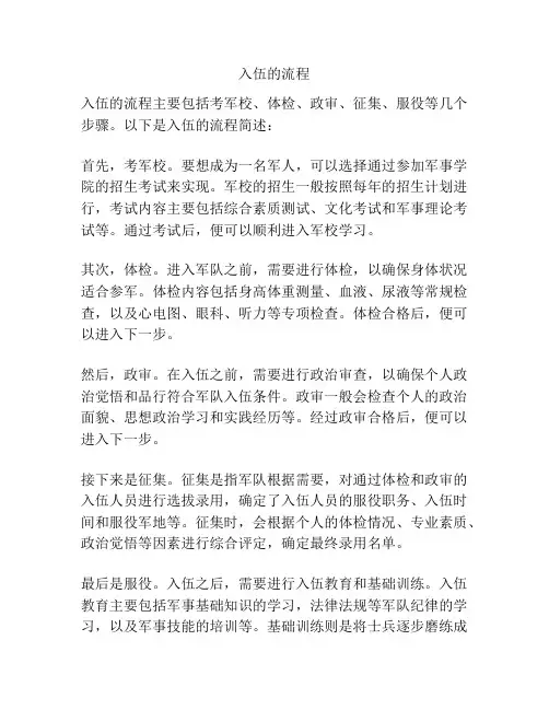 入伍的流程