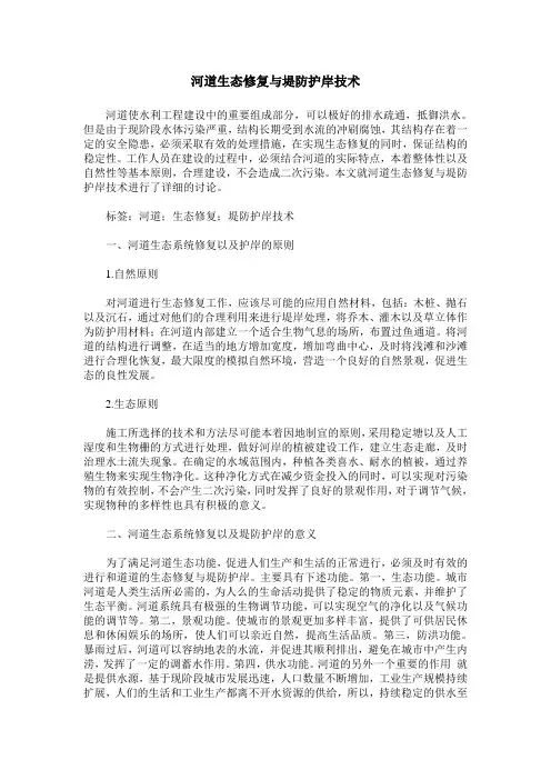 河道生态修复与堤防护岸技术