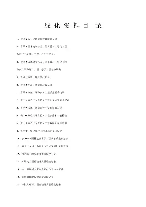 版绿化检验批全套表格资料
