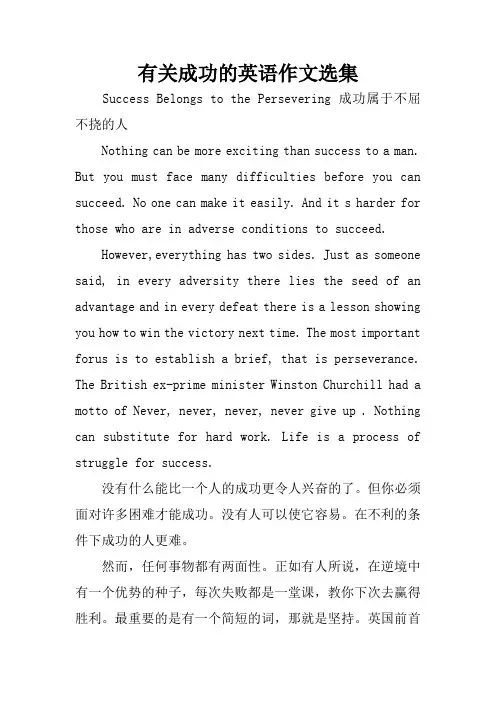 有关成功的英语作文选集