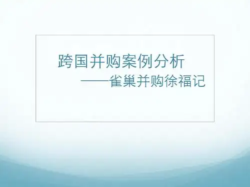 跨国并购案例分析课件(共 39张PPT)