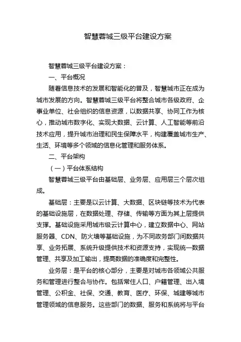 智慧蓉城三级平台建设方案