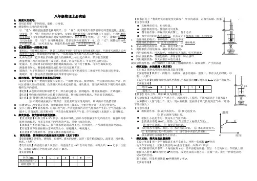 新人教版八年级上册物理实验