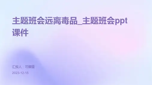 主题班会远离毒品_主题班会PPT课件