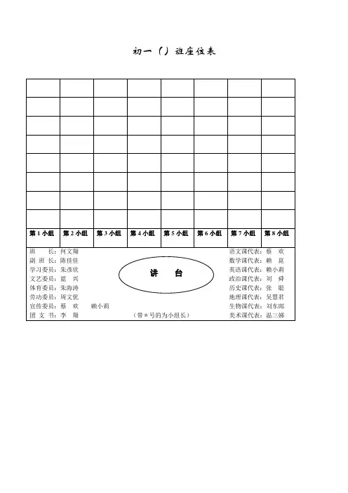 座位表模板