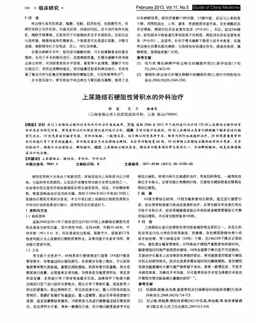 上尿路结石梗阻性肾积水的外科治疗
