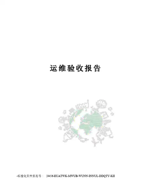 运维验收报告