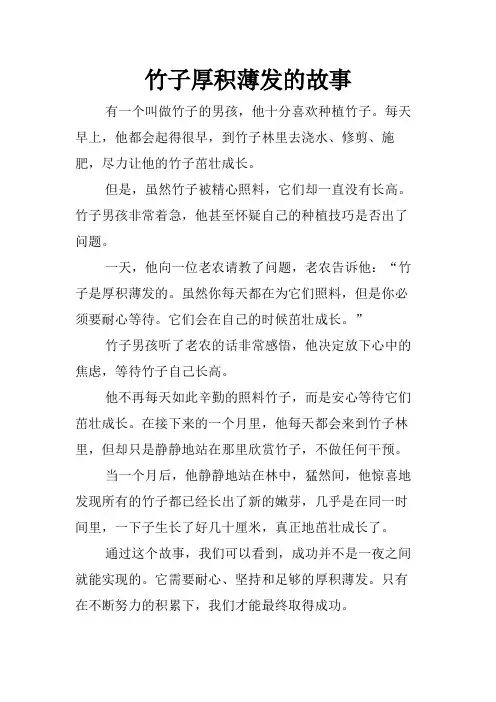 竹子厚积薄发的故事