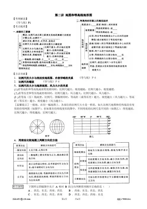 第二讲 地图与等高线
