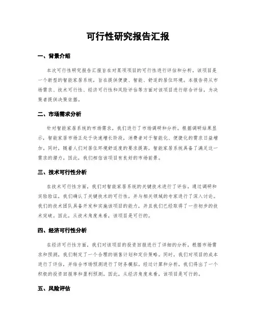 可行性研究报告汇报