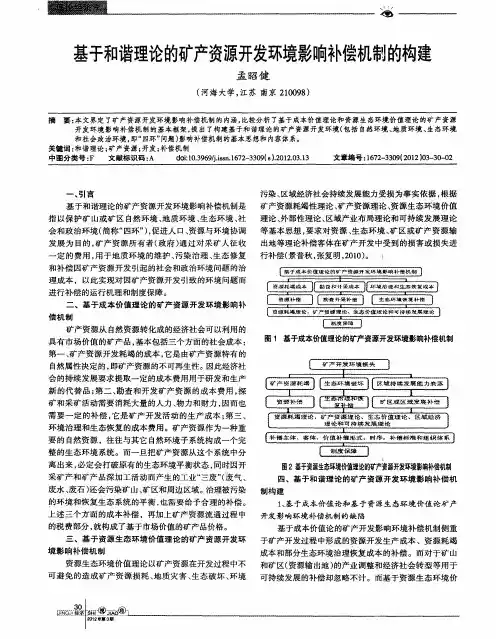 基于和谐理论的矿产资源开发环境影响补偿机制的构建
