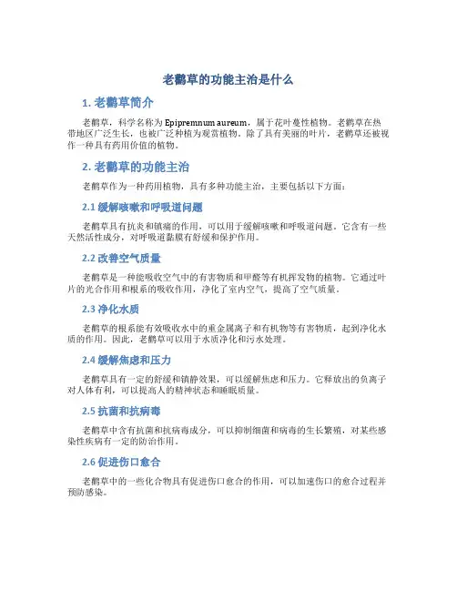 老鹳草的功能主治是什么