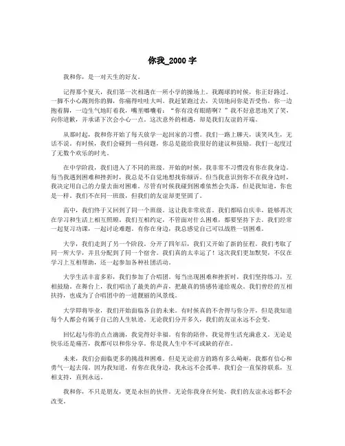 你我_2000字