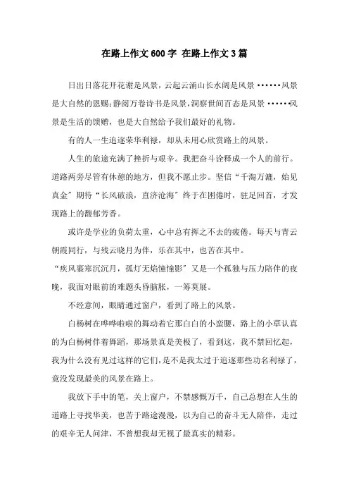 在路上作文600字 在路上作文3篇精选