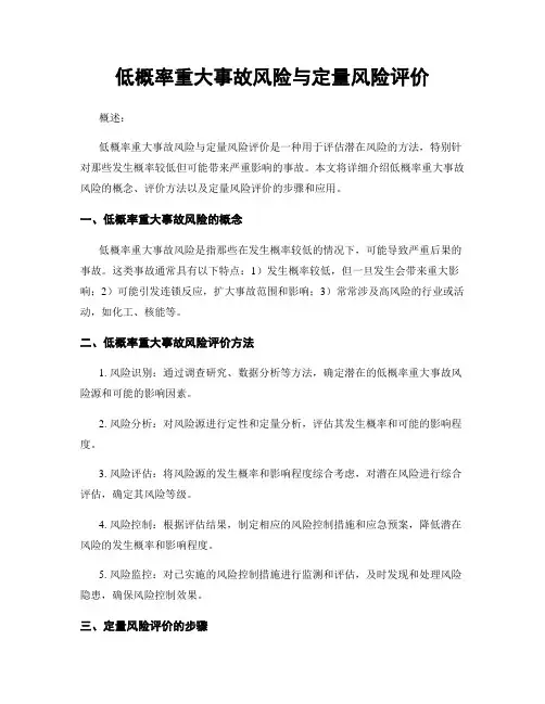 低概率重大事故风险与定量风险评价