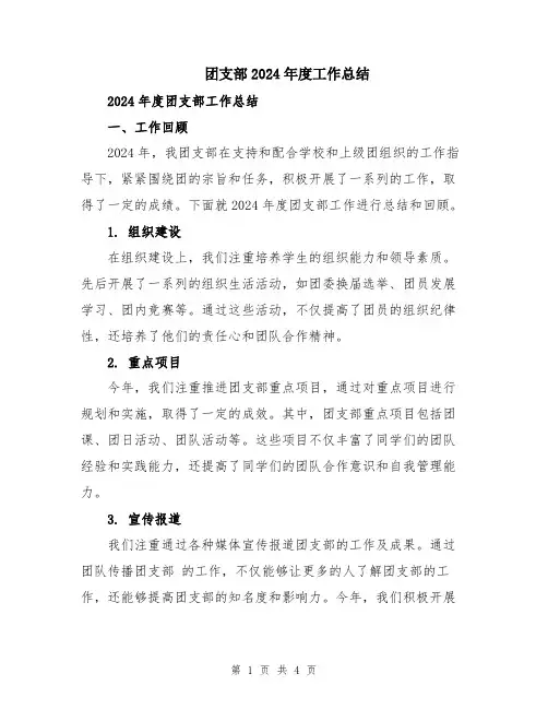 团支部2024年度工作总结