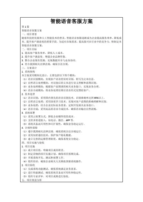 智能语音客服方案