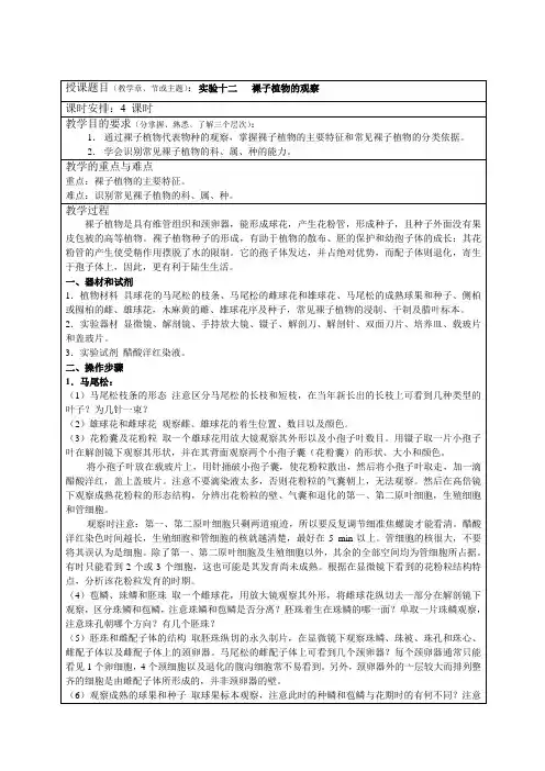 实验十三裸子植物(ok)