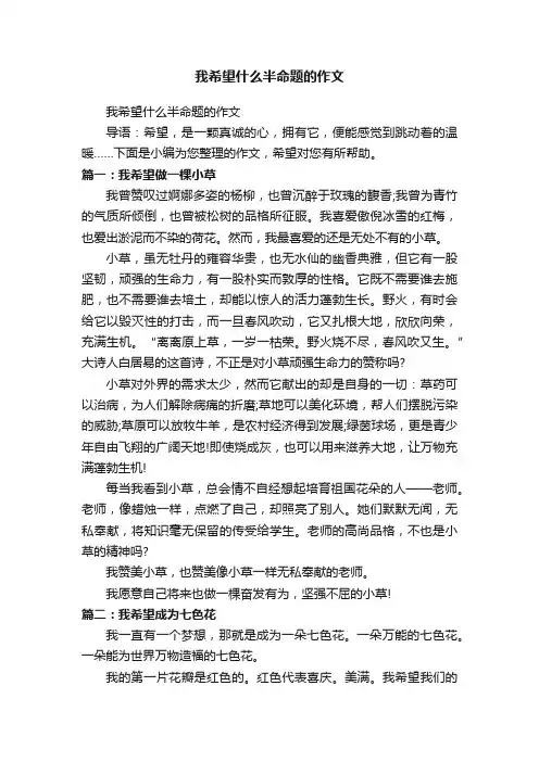 我希望什么半命题的作文