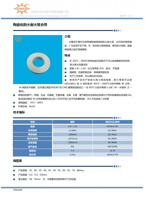 陶瓷化防火耐火复合带-防火料
