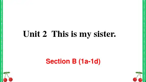 人教版七年级上册英语Unit 2 Section B (1a-1f)精品课件