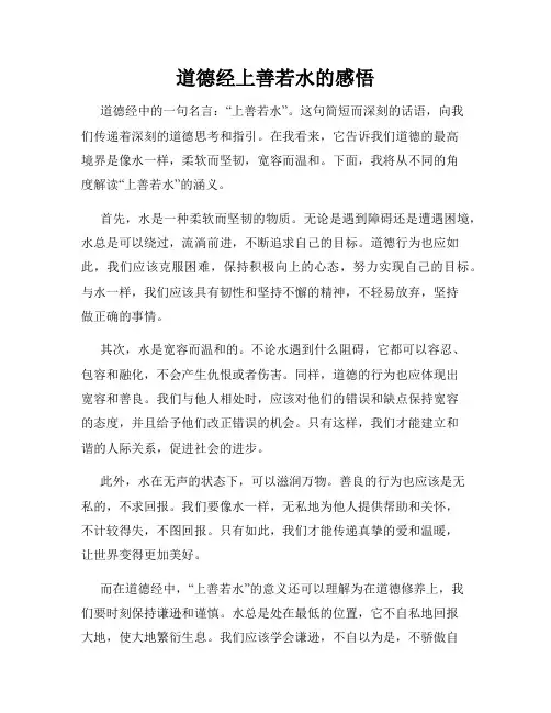 道德经上善若水的感悟