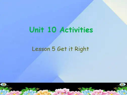 五年级英语下册Unit10《Activities》课件4北师大版(三起)