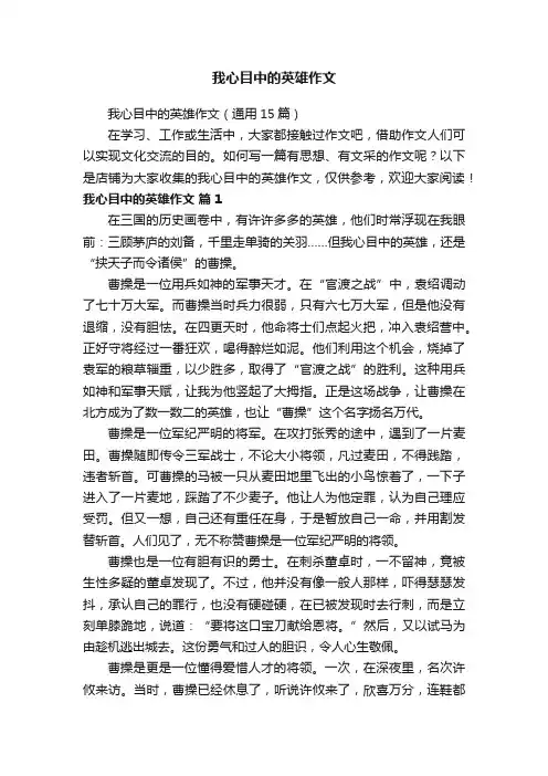 我心目中的英雄作文 3