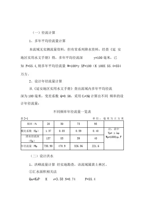 xx水库水文计算