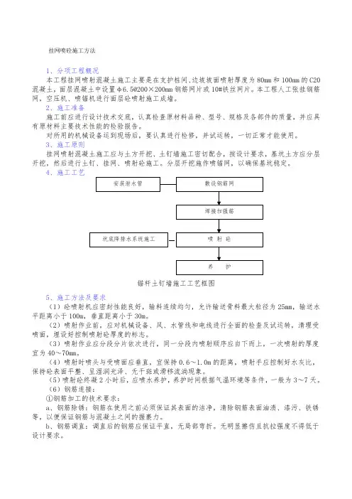 挂网喷砼施工方法