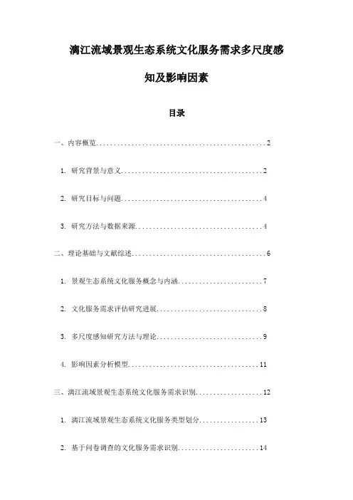 漓江流域景观生态系统文化服务需求多尺度感知及影响因素