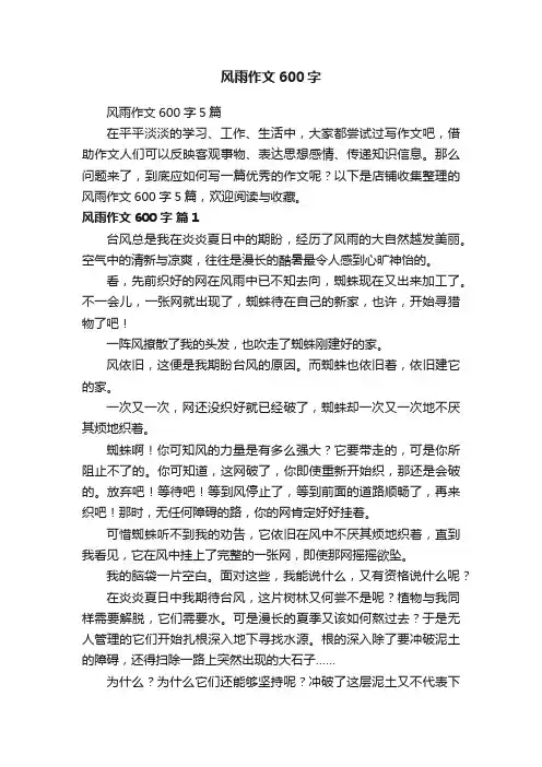 风雨作文600字