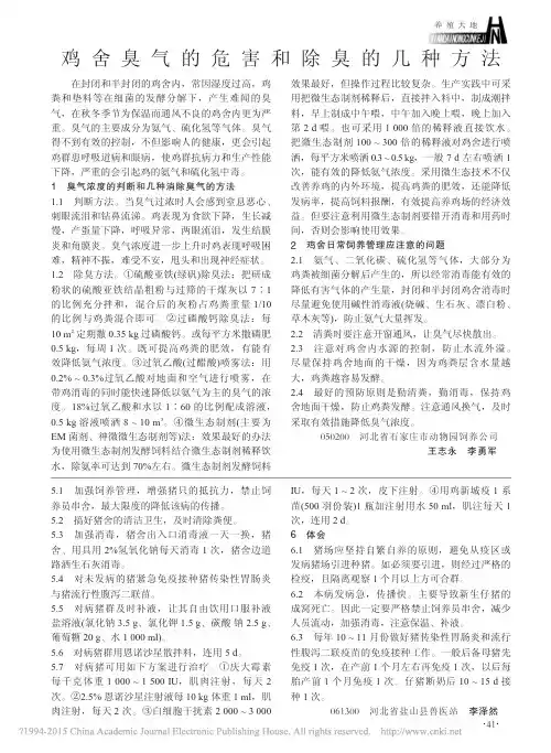 鸡舍臭气的危害和除臭的几种方法_王志永